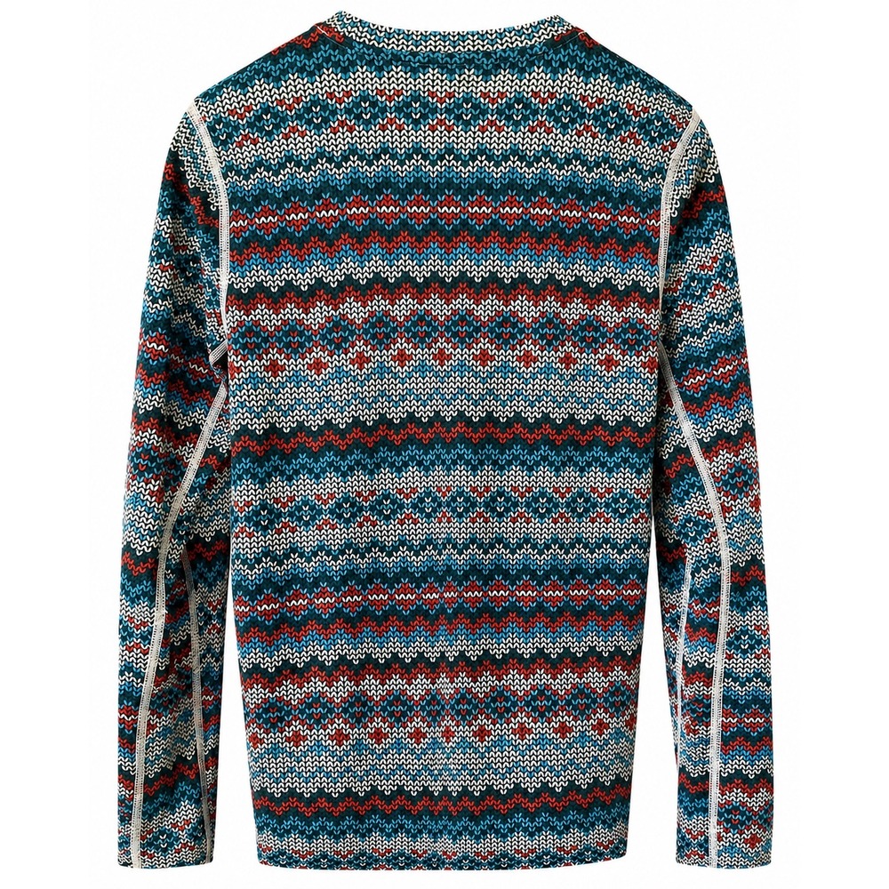 LL Bean Long Sleeve Top Womens L Regular Multicolor Excellent Fair Isle Print - Picture 3 of 16